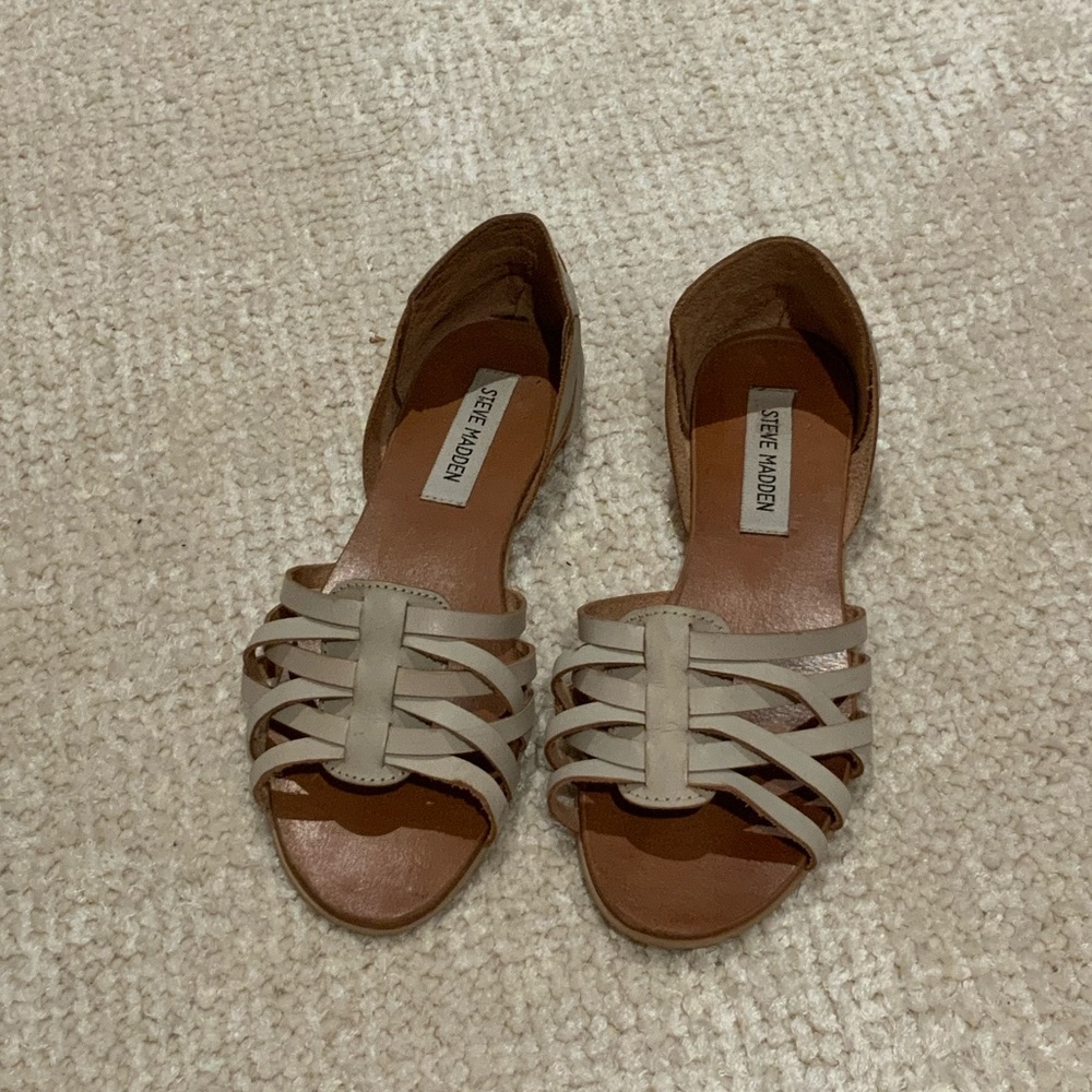 Steve Madden Cream Strappy Sandals